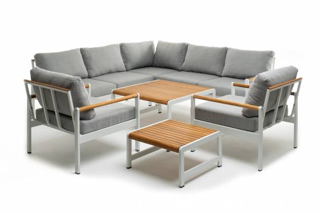 Лаунж зона из алюминия MAYA L белая Joygarden Лаунж зона из алюминия MAYA L белая Joygarden