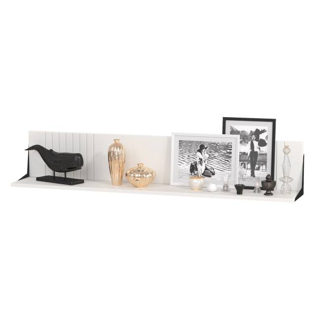 Два комода-ТВ-тумбы Валенсия с двумя навесными полками цвет белый шагрень