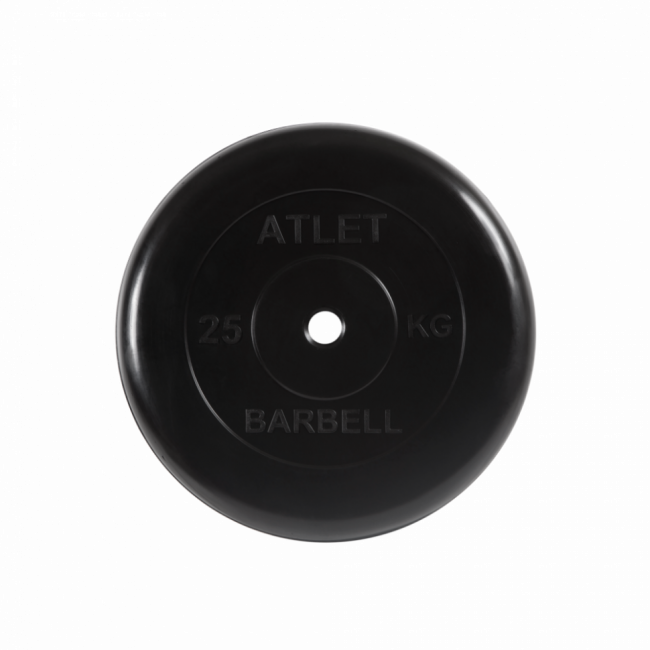 Диск обрезиненный черный MB ATLET d-26 25кг