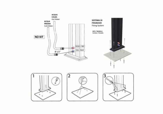Душ уличный Quick Q105 антрацит 500х90х2100 мм Душ уличный Quick Q105 антрацит 500х90х2100 мм