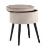 Пуф Клайс с ящиком велюр серо-бежевый