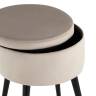 Пуф Клайс с ящиком велюр серо-бежевый