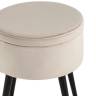 Пуф Клайс с ящиком велюр серо-бежевый