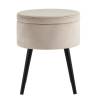Пуф Клайс с ящиком велюр серо-бежевый
