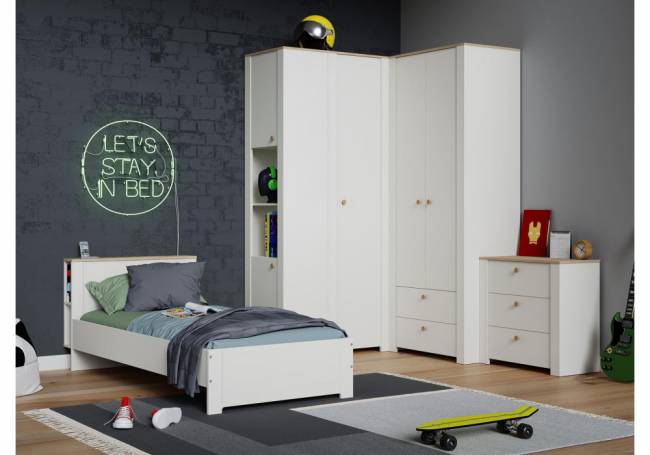 Джастин 13.339 белый PE шагрень / дуб белый exclusive OW D4430