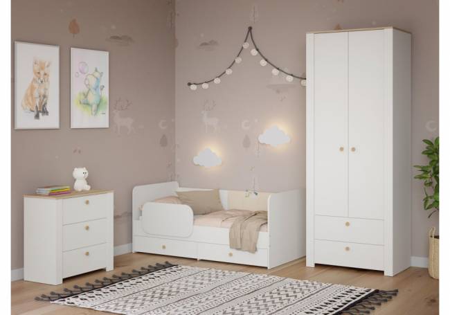 Джастин 13.339 белый PE шагрень / дуб белый exclusive OW D4430