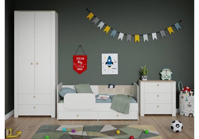 Джастин 13.339 белый PE шагрень / дуб белый exclusive OW D4430