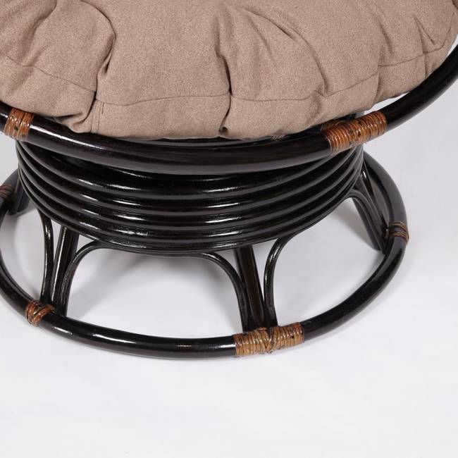 Кресло-качалка PAPASAN/ПАПАСАН w 23/01 B /с подушкой/ 115х78х104 см, Antique brown (античный черно-коричневый), экошерсть Коричневый, 1811-5 Antique brown (античный черно-коричневый)