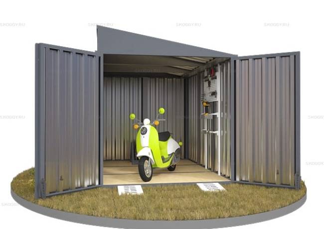 Хозблок SKOGGY секционный с односкатной крышей 3 х 2 м, брутальный серый