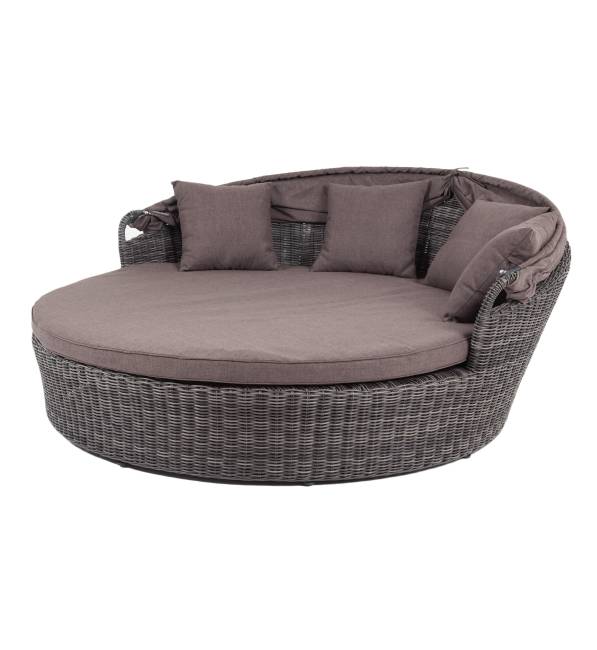 "Стильяно" плетеная кровать круглая, цвет графит