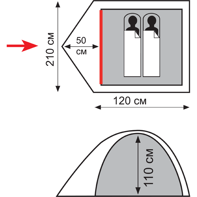 Палатка Totem Trek 2 (V2)