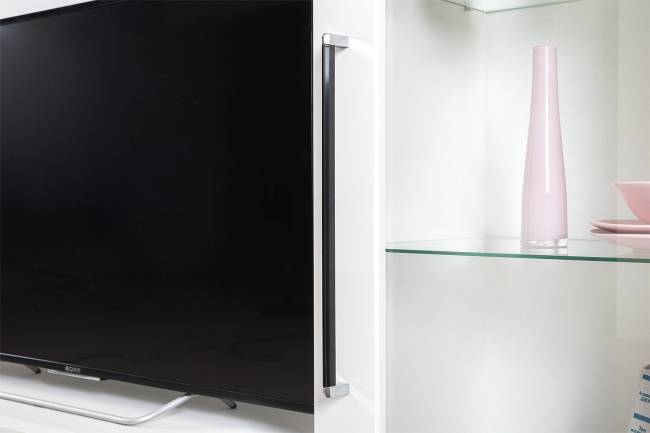 Стенка для аппаратуры Валенсия № 100 цвет белый шагрень