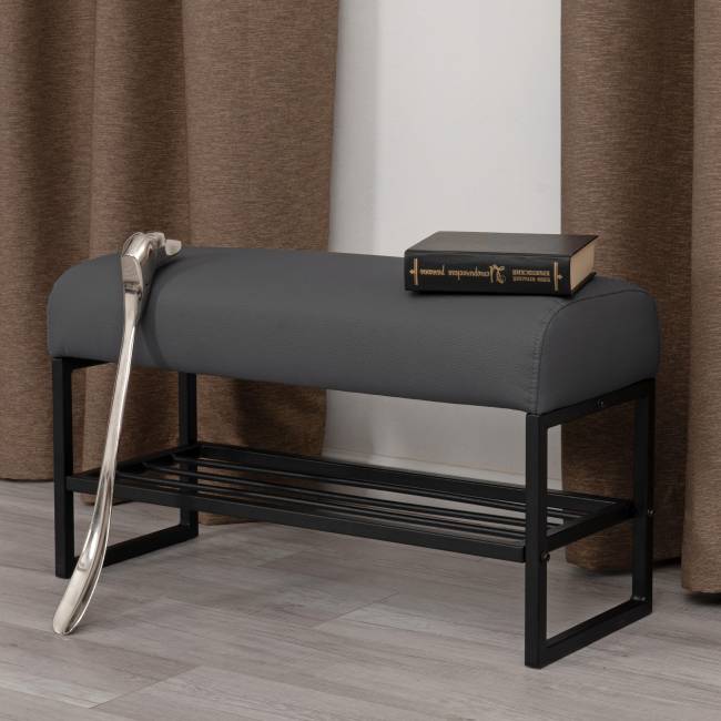 Банкетка-обувница Charli Lux/Чарли Люкс экокожа , Sharp Графит Sharp Графит экокожа Банкетка-обувница Charli Lux/Чарли Люкс экокожа , Sharp Графит Sharp Графит экокожа