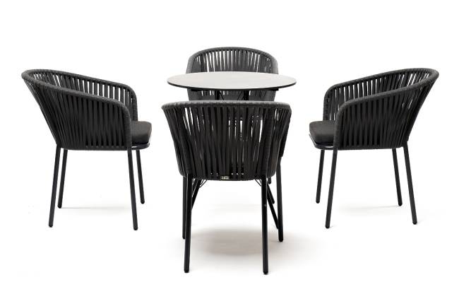 "Конте" обеденная группа на 4 персоны, круглый стол, цвет "серый гранит" "Конте" обеденная группа на 4 персоны, круглый стол, цвет "серый гранит"