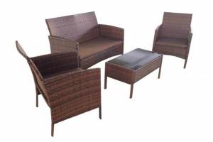 Кофейный комплект из искуственного ротанга "San Marino" коричневый Кофейный комплект из искуственного ротанга "San Marino" коричневый