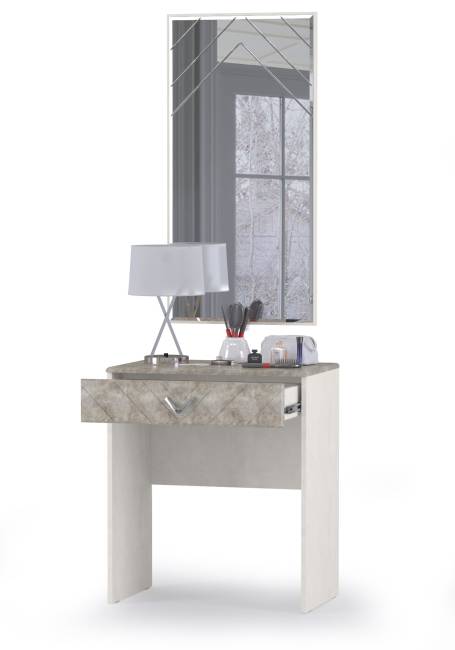Столик туалетный с зеркалом Амели Моби цвет шёлковый камень/бетон чикаго беж