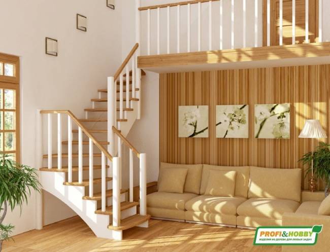 Деревянная лестница К-009м Деревянная лестница К-009м