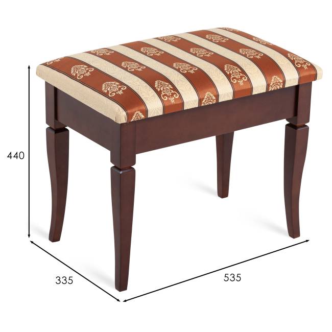 Банкетка Ретро М с ящиком средне-коричневый, ткань полоса коричн.
