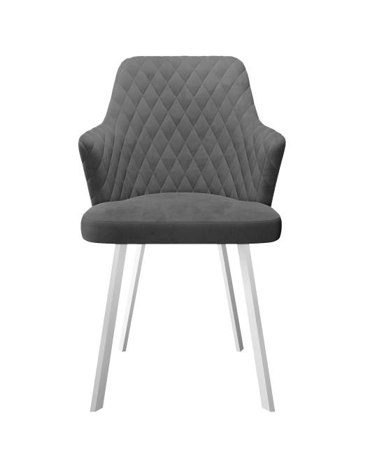 Стул DikLine 345 C56 серый, ножки белые Стул DikLine 345 C56 серый, ножки белые