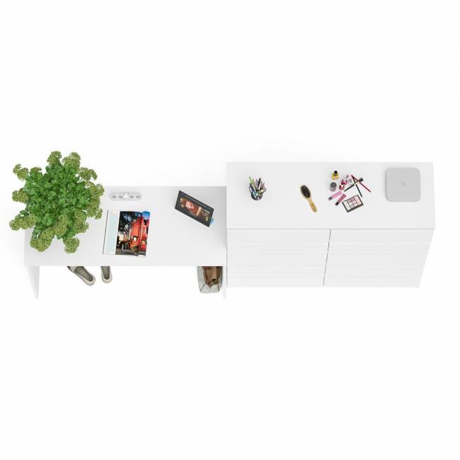 Большой комод МК1200.10 десять ящиков и письменный стол МСП1200 Мори цвет белый Большой комод МК1200.10 десять ящиков и письменный стол МСП1200 Мори цвет белый