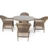 "Дольче" обеденная группа из искусственного ротанга, цвет соломенный