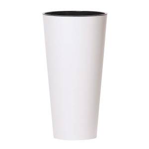 Кашпо для цветов "Prosperplast Tubus Slim", белый, 3,3+2л Кашпо для цветов "Prosperplast Tubus Slim", белый, 3,3+2л