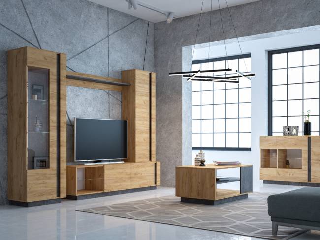 Шкаф комбинированный Арчи 10.05, цвет дуб крафт золотой/камень тёмный, универсальный Шкаф комбинированный Арчи 10.05, цвет дуб крафт золотой/камень тёмный, универсальный