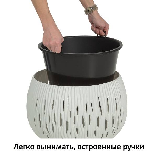 Кашпо для цветов SANDY BOWL DSK480-S449 белый 2 предмета л Кашпо для цветов SANDY BOWL DSK480-S449 белый 2 предмета л