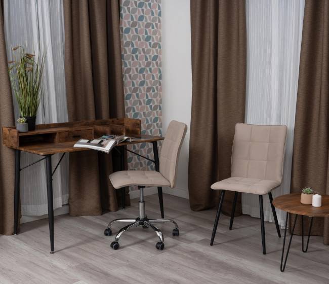 Комплект кресло + стул Bari LT, флок , бежевый/черный, 7, 41х55х89 см бежевый/черный флок Комплект кресло + стул Bari LT, флок , бежевый/черный, 7, 41х55х89 см бежевый/черный флок