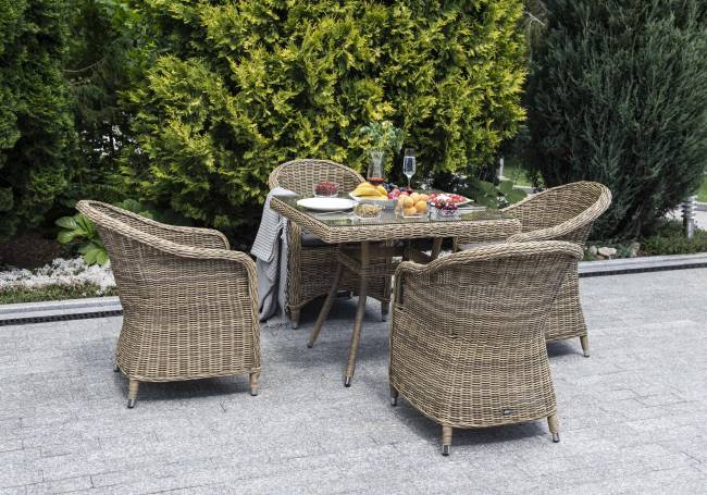 "Фредо" обеденная группа из искусственного ротанга, цвет соломенный "Фредо" обеденная группа из искусственного ротанга, цвет соломенный