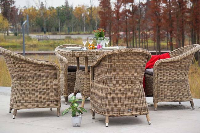 "Фредо" обеденная группа из искусственного ротанга, цвет соломенный "Фредо" обеденная группа из искусственного ротанга, цвет соломенный