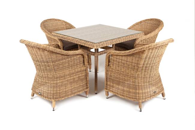 "Фредо" обеденная группа из искусственного ротанга, цвет соломенный "Фредо" обеденная группа из искусственного ротанга, цвет соломенный