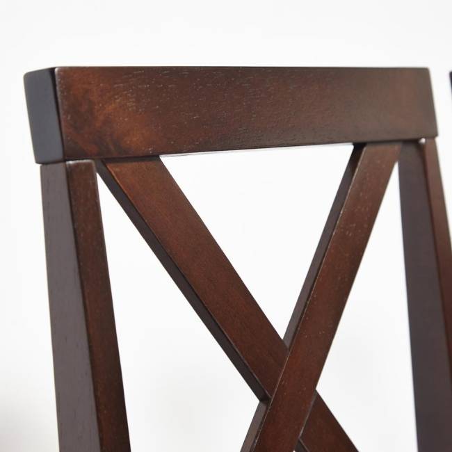 Обеденный комплект Хадсон (стол + 4 стула)/ Hudson Dining Set дерево гевея/мдф, стол: 110х70х75см / стул: 44х42х89см, cappuccino (темный орех), ткань кор.-зол. (1 cappuccino (темный орех) дерево гевея/мдф