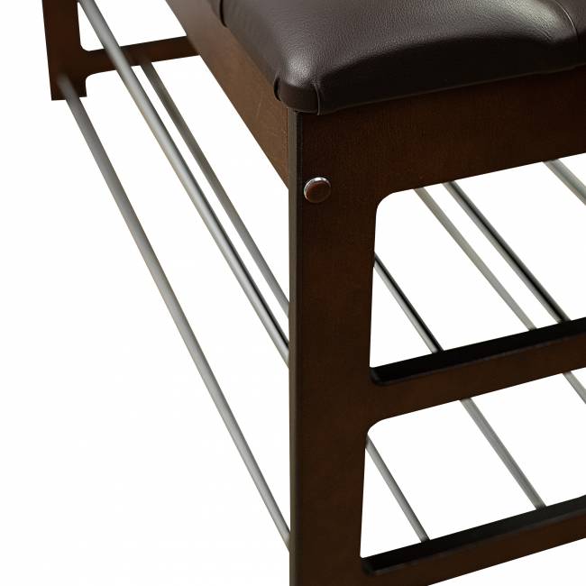 Банкетка Грейс орех, к/з Ева 1, каретная стяжка Л