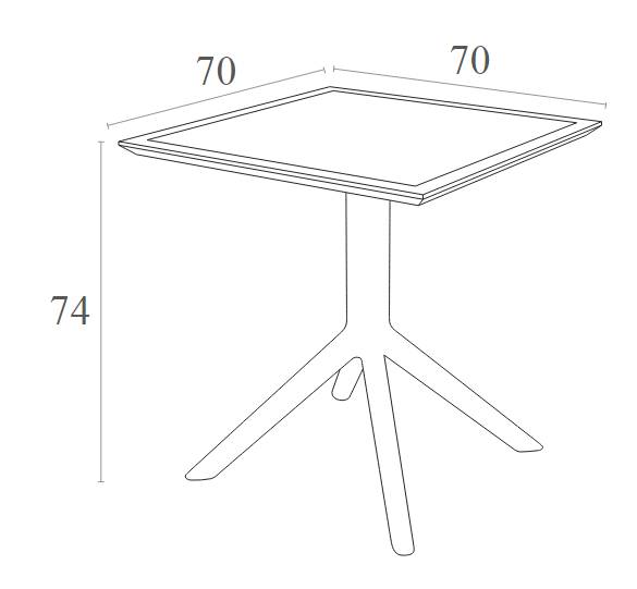 Стол пластиковый Sky Table 70 черный 700х700х740 мм Стол пластиковый Sky Table 70 черный 700х700х740 мм
