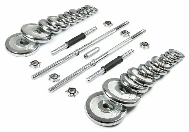 Набор Гантели и штанга AMETIST 50кг в чемодане (металл краш) Набор Гантели и штанга AMETIST 50кг в чемодане (металл краш)