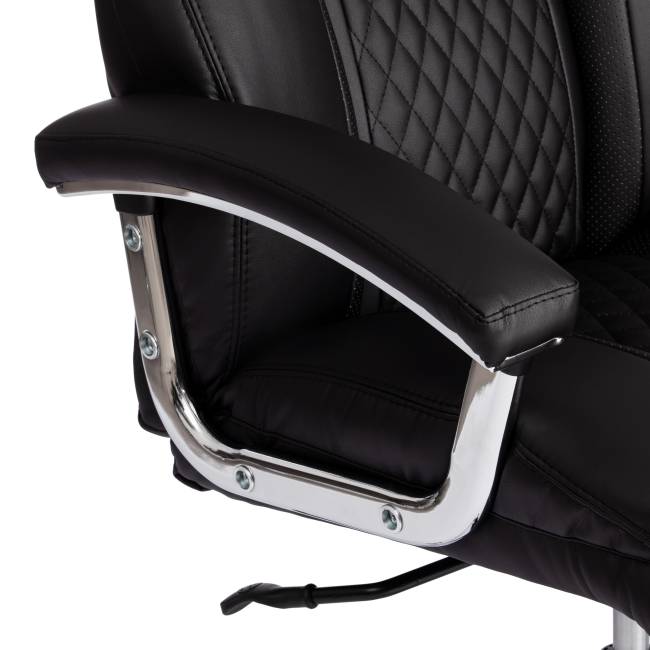 Кресло Trust (max) кож/зам, черный/черный стеганный/черный, 36-6/36-6/36-6/06 черный/черный стеганный/черный кож/зам