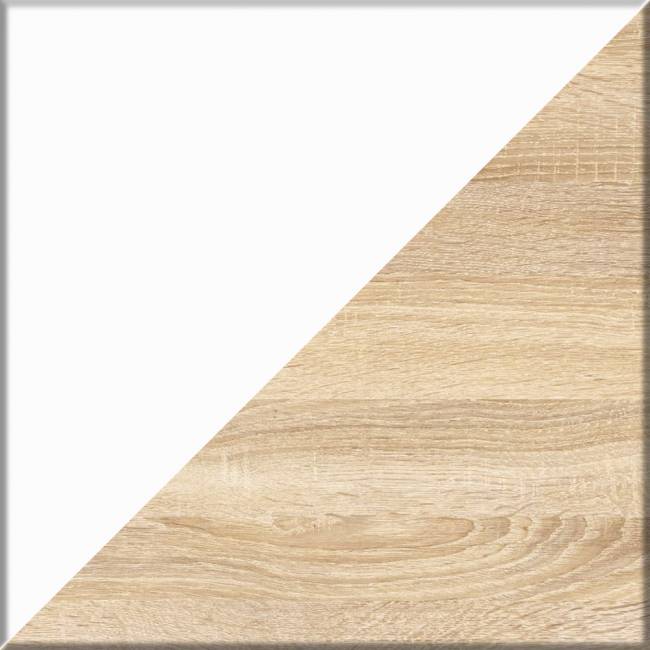 Высокий комод 700 пять ящиков и угловой компьютерный стол МС-16 правый серии Мори цвет дуб сонома/белый Высокий комод 700 пять ящиков и угловой компьютерный стол МС-16 правый серии Мори цвет дуб сонома/белый