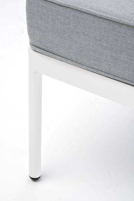 "Канны" угловой модуль плетеный из роупа, каркас алюминий белый шагрень, роуп светло-серый круглый, ткань светло-серая "Канны" угловой модуль плетеный из роупа, каркас алюминий белый шагрень, роуп светло-серый круглый, ткань светло-серая