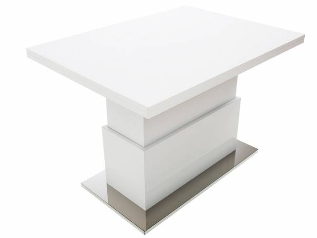 Стол-трансформер Левмар Slide G15/S79 белый глянец/ опоры нерж.сталь Стол-трансформер Левмар Slide G15/S79 белый глянец/ опоры нерж.сталь
