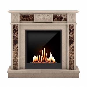 Биокамин в мраморном портале SteelHeat Vienna (Стемалит)