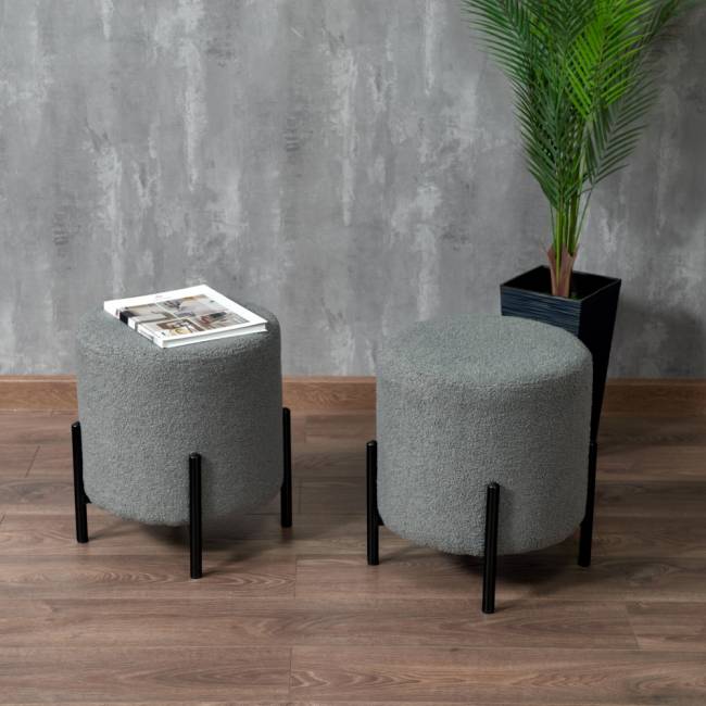 Стул-пуф Otis светло-серый, искусственный мех Стул-пуф Otis светло-серый, искусственный мех