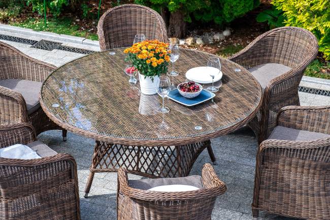 "Эспрессо - 150 R" обеденная группа плетеная, цвет коричневый