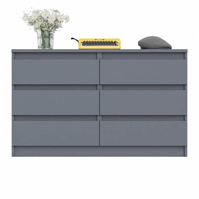 Широкий комод шесть ящиков Мори МК1200.6 цвет графит