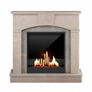 Биокамин в мраморном портале SteelHeat Praga (Стекло + Стемалит)