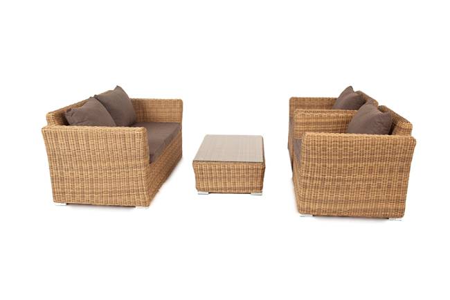 "Капучино Сингл" лаунж-зона из искусственного ротанга, цвет соломенный "Капучино Сингл" лаунж-зона из искусственного ротанга, цвет соломенный