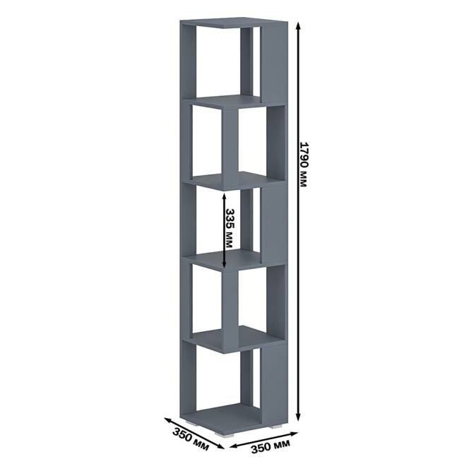 Комплект их 3-х открытых стеллажей цвет графит Комплект их 3-х открытых стеллажей цвет графит
