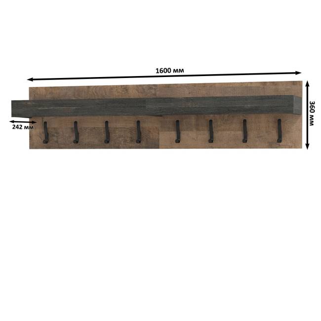 Две вешалки для верхней одежды Трувор цвет дуб гранж песочный/интра Две вешалки для верхней одежды Трувор цвет дуб гранж песочный/интра