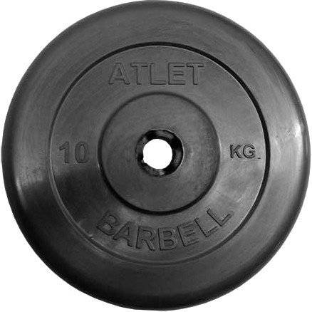 Диск обрезиненный черный MB ATLET d-31 10 кг Диск обрезиненный черный MB ATLET d-31 10 кг