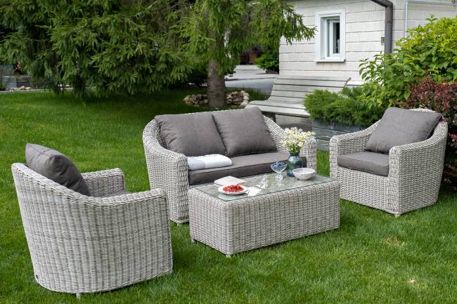 "Кон Панна" лаунж-зона из искусственного ротанга, цвет бежевый "Кон Панна" лаунж-зона из искусственного ротанга, цвет бежевый